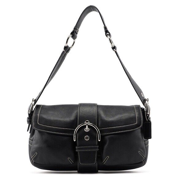 Coach Handbags - Vintage Y2K Coach 3653 Rare Black Leather Buckle Sufflette Soho Shoulder Bag
